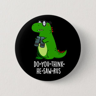 Badge Rond 5 Cm Dinosaure Dinosaure Pun Dark BG