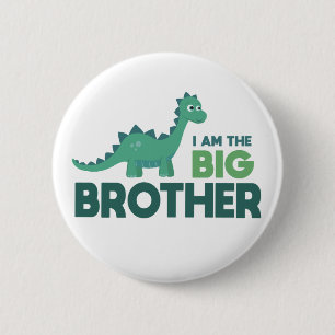 Badge Rond 5 Cm dinosaure famille grand frère dinosaure dino