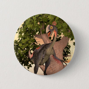 Badge Rond 5 Cm Dinosaure Gigantoraptor