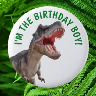 Badge Rond 5 Cm Dinosaure Happy T Rex GARÇON