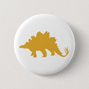 Badge Rond 5 Cm Dinosaure jaune