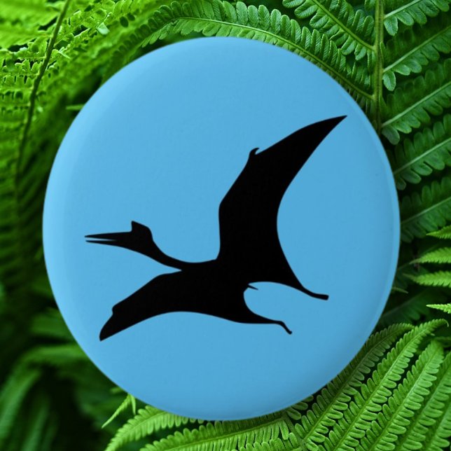 Badge Rond 5 Cm Dinosaure Jurassique Bleu (Buy party badges for all occasions and personalities at Love Dinosaurs)