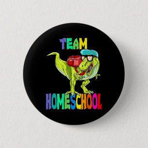 Badge Rond 5 Cm Dinosaure T Rex À L'École