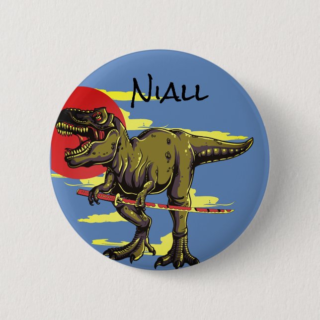 Badge Rond 5 Cm Dinosaure tendance (Devant)