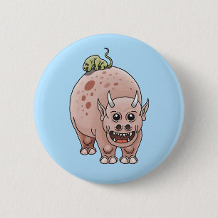 Badge Rond 5 Cm Dinosaures de fantaisie