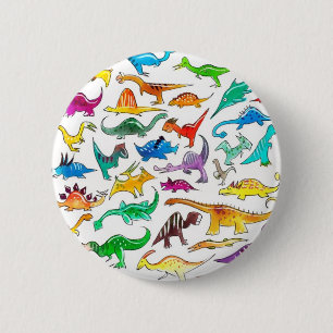 Badge Rond 5 Cm "Dinosaures insigne de bouton pour débutants"