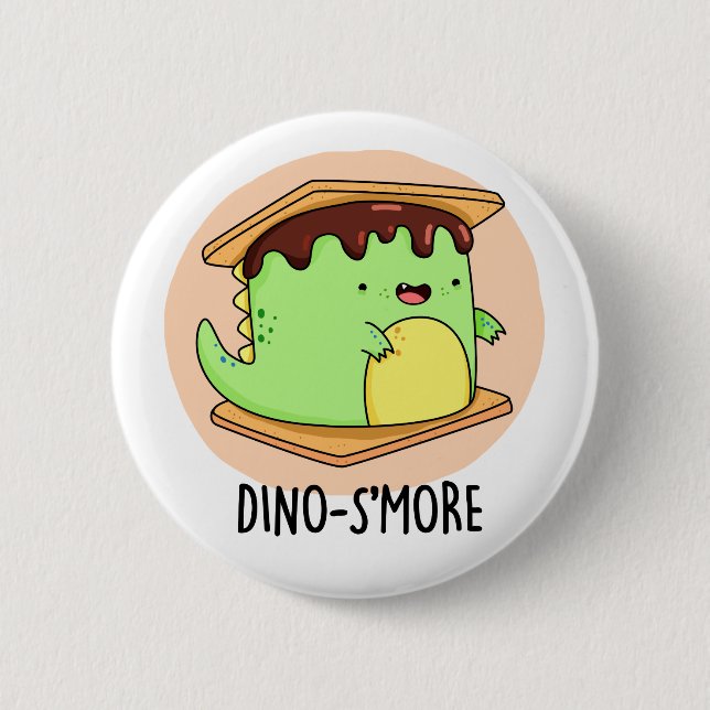Badge Rond 5 Cm Dinosmore Dinosaure Dinosaure Smore Pun (Devant)