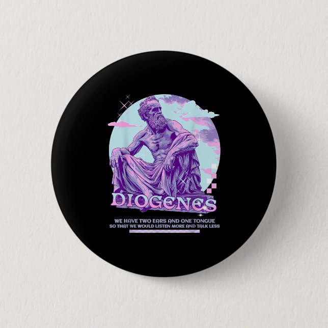 Badge Rond 5 Cm Diogenes Y2k Pastel Aesthétique stoïque Citation a (Devant)