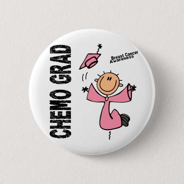 Badge Rond 5 Cm DIPLÔMÉ 1 de CHIMIO de cancer du sein (Devant)