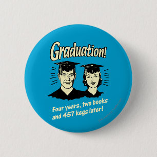 Badge Rond 5 Cm Diplôme : 4 ans, 2 livres