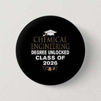 Badge Rond 5 Cm Diplôme de génie chimique débloqué Cl de 2026 Fr