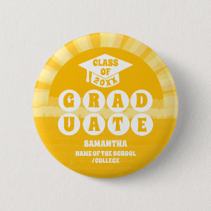 Badge Rond 5 Cm Diplômé sous le soleil rétro