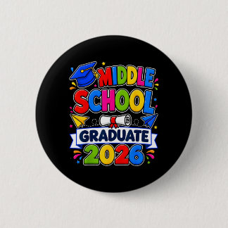 Badge Rond 5 Cm Diplômés de collège 2026 Étudiants diplômés