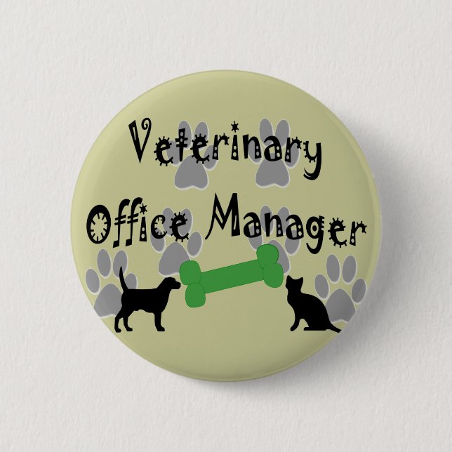 Badge Rond 5 Cm Directeur de bureau vétérinaire (Devant)
