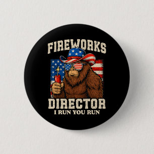 Badge Rond 5 Cm Directeur de feux d'artifice drôle Bigfoot 4 juill