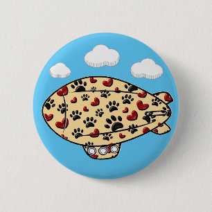 Badge Rond 5 Cm Dirigeable personnalisé avec empreintes de pattes 