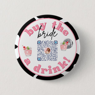 Badge Rond 5 Cm Disco Cowgirl Bacheloro Party Venmo QR Code Pin