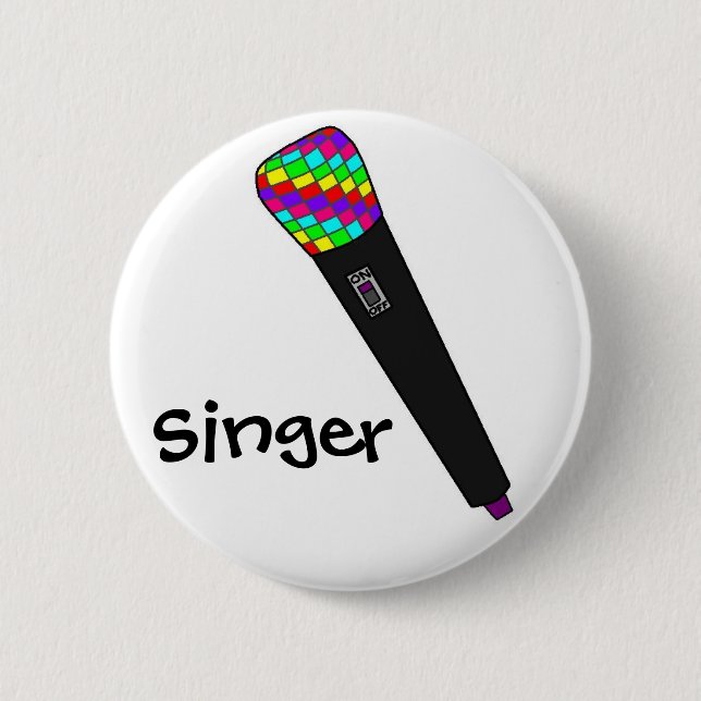 Badge Rond 5 Cm disco de microphone (Devant)