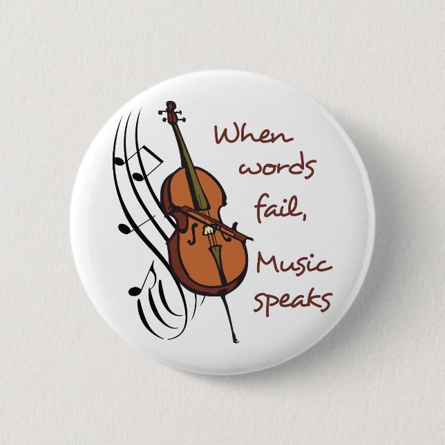 Badge Rond 5 Cm Discours de musique (Devant)