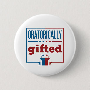 Badge Rond 5 Cm Discours et débat Oratoire Cadeau