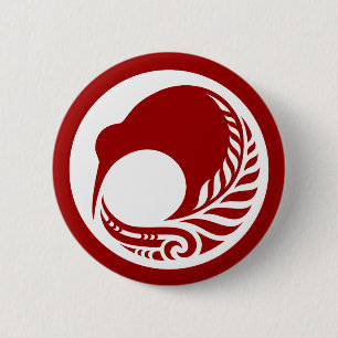 Badge Rond 5 Cm Disque de fougère de kiwi