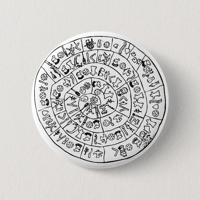 Badge Rond 5 Cm Disque de Phaistos (Devant)