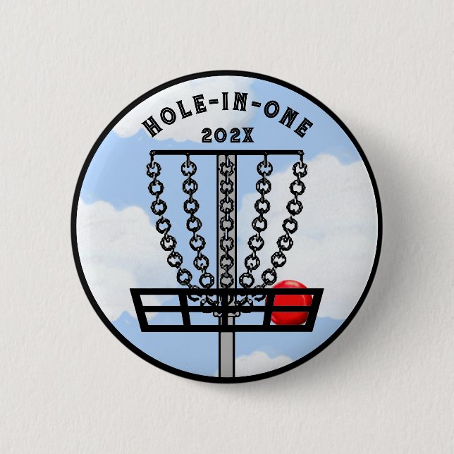 Badge Rond 5 Cm Disque Golf Trou en un cadeau (Devant)