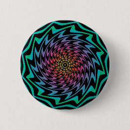 Badge Rond 5 Cm DISQUE HYPNOTIQUE Mesmerizing Neon Cool Zig Zag Sp