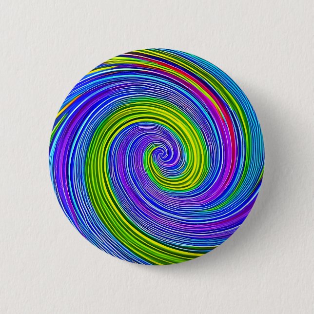 Badge Rond 5 Cm DISQUE HYPNOTIQUE Psychédélique couleur métissant  (Devant)