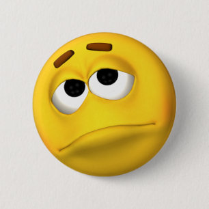 Badge Rond 5 Cm Dissapointed et bouton triste de visage
