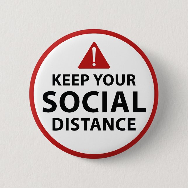 Badge Rond 5 Cm Distance sociale (Devant)