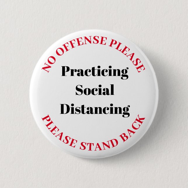 Badge Rond 5 Cm Distances sociales (Devant)