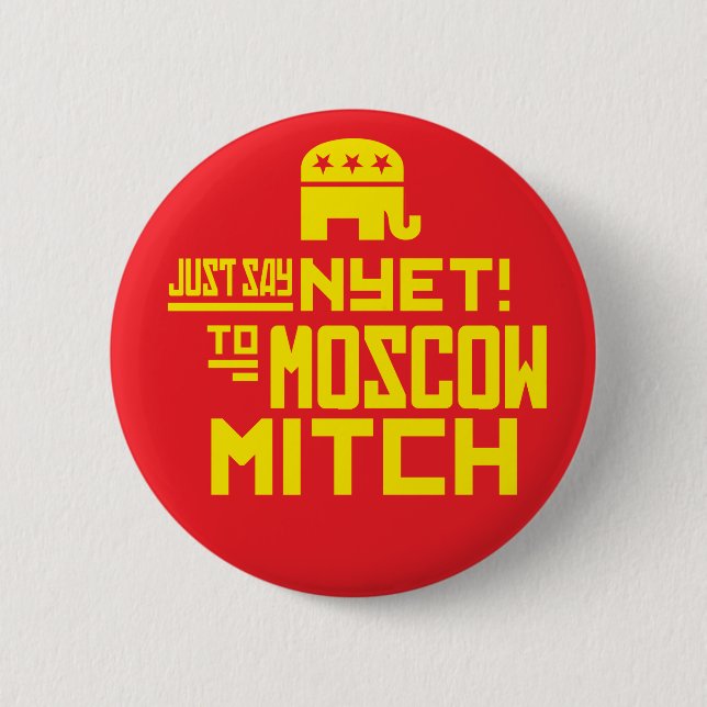 Badge Rond 5 Cm Dites simplement à NYET de MOSCOW MITCH (Devant)
