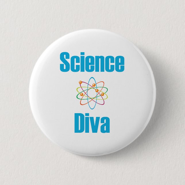 Badge Rond 5 Cm Diva atomique de la Science (Devant)