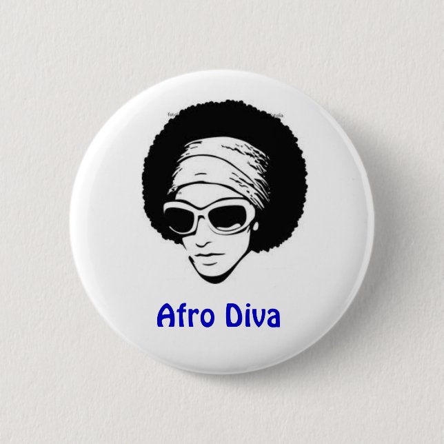 Badge Rond 5 Cm Diva d'Afro (Devant)