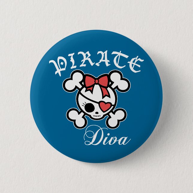 Badge Rond 5 Cm Diva de pirate (Devant)