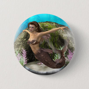 Badge Rond 5 Cm Diva de sirène