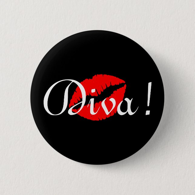 Badge Rond 5 Cm Diva Kiss (Devant)
