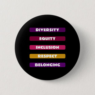 Badge Rond 5 Cm Diversité Équité Inclusion Respect Appartenance Pa