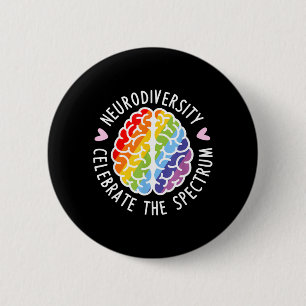 Badge Rond 5 Cm Diversité neuronale Cerveau Autisme Sensibilisatio