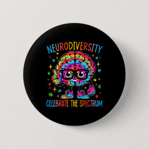 Badge Rond 5 Cm Diversité neuronale Cerveau Autisme Sensibilisatio