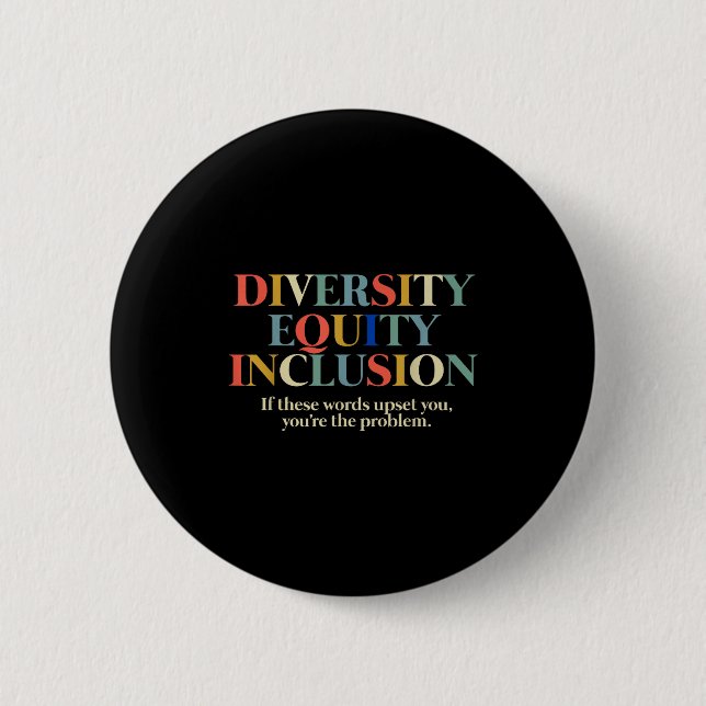 Badge Rond 5 Cm Diversity Equity Inclusion  (Devant)