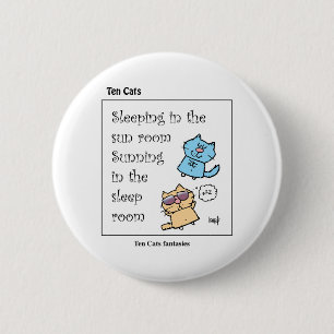 Badge Rond 5 Cm DIX CATS - Soleil