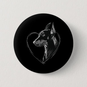 Badge Rond 5 Cm Doberman Pinscher