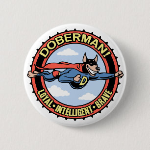Badge Rond 5 Cm Dobermann !