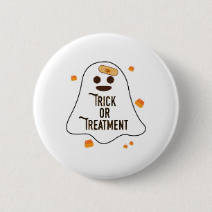 Badge Rond 5 Cm Docteur et infirmière Halloween Trick ou traitemen