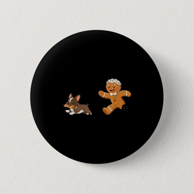 Badge Rond 5 Cm Dog Mom Shirt Gingerbread Chasing French Bulldog C (Devant)