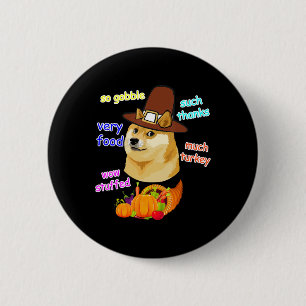 Badge Rond 5 Cm doge mème enfants thanksgiving shiba inu doge mè