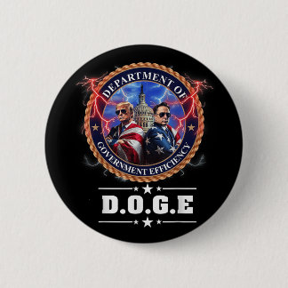 Badge Rond 5 Cm Doge Ministère De L'Efficacité Gouvernementale Tru
