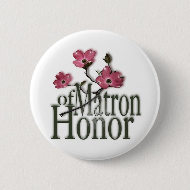 Badge Rond 5 Cm Dogwood/ Matron d'honneur (Devant)